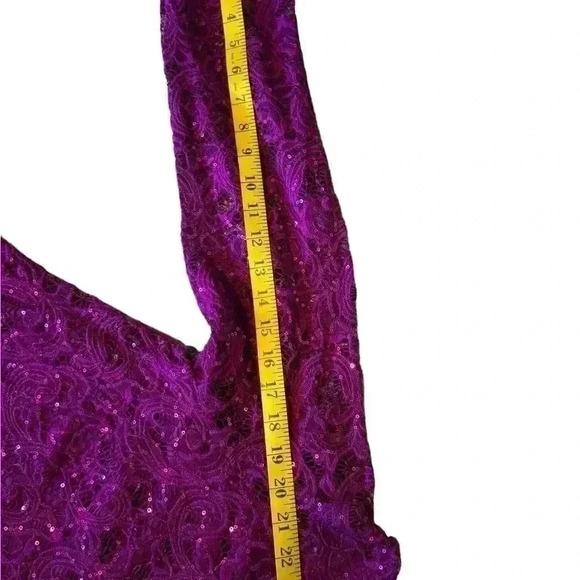 Marina Fuchsia Pink Lace Long Sleeve Dress size 16W. - Picture 10 of 12
